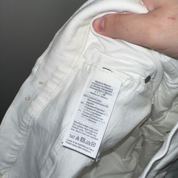 Madewell 10” High Rise Skinny Jeans White Plus 34 Button Fly Step Fray Hem - Picture 8 of 9